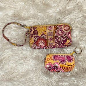 Vera Bradley Bali Gold Wristlet & Wallet